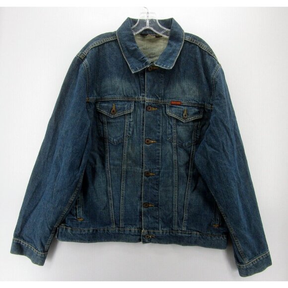 VINTAGE Ralph Lauren Polo Jacket XL Trucker Jean Coat Moto Denim 90s